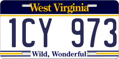 WV license plate 1CY973