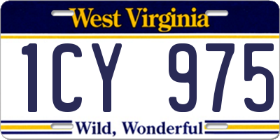 WV license plate 1CY975