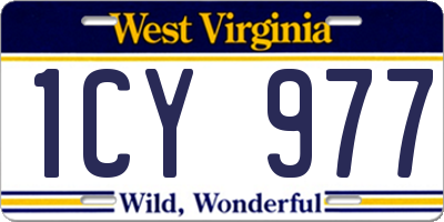WV license plate 1CY977