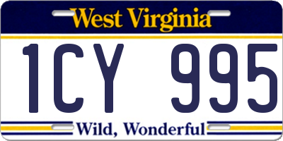 WV license plate 1CY995