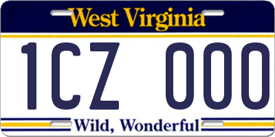 WV license plate 1CZ000