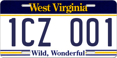 WV license plate 1CZ001