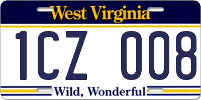 WV license plate 1CZ008