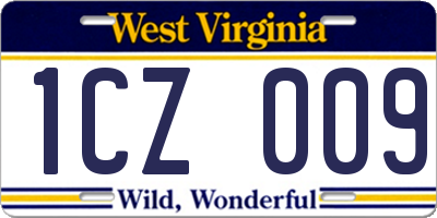 WV license plate 1CZ009