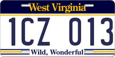 WV license plate 1CZ013