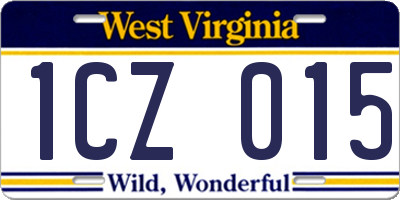 WV license plate 1CZ015