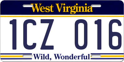 WV license plate 1CZ016