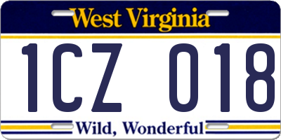 WV license plate 1CZ018