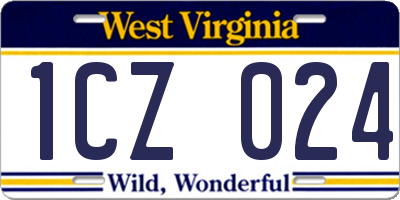 WV license plate 1CZ024