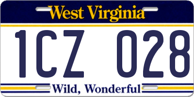 WV license plate 1CZ028