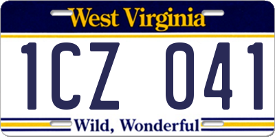 WV license plate 1CZ041
