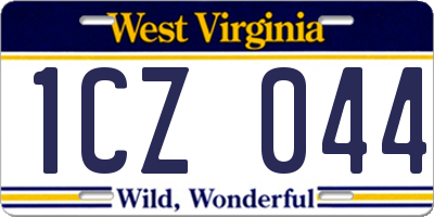 WV license plate 1CZ044