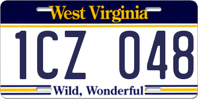 WV license plate 1CZ048