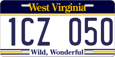 WV license plate 1CZ050