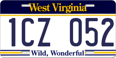 WV license plate 1CZ052