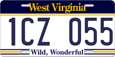 WV license plate 1CZ055