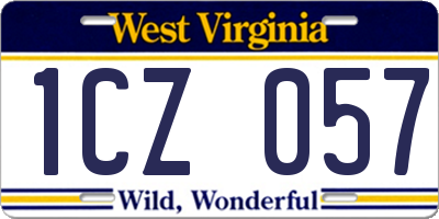 WV license plate 1CZ057