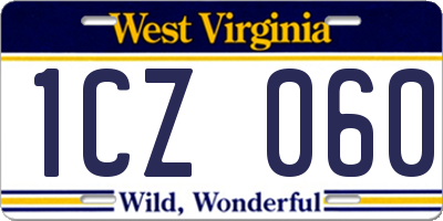 WV license plate 1CZ060