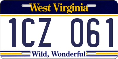 WV license plate 1CZ061