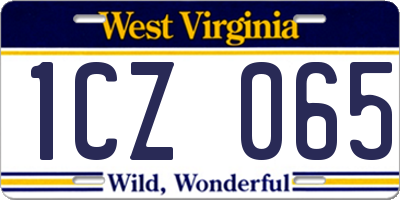 WV license plate 1CZ065