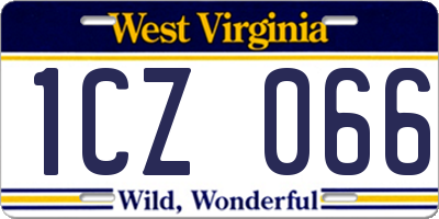 WV license plate 1CZ066