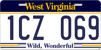 WV license plate 1CZ069
