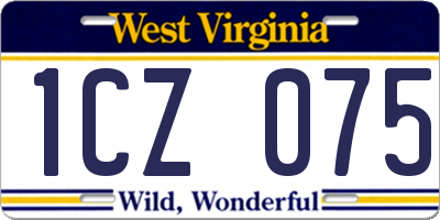 WV license plate 1CZ075
