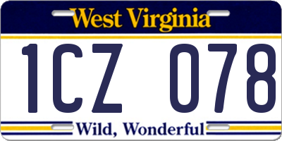 WV license plate 1CZ078