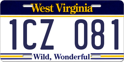 WV license plate 1CZ081