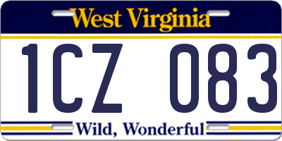 WV license plate 1CZ083