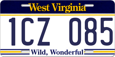 WV license plate 1CZ085