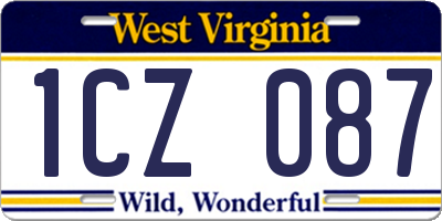 WV license plate 1CZ087