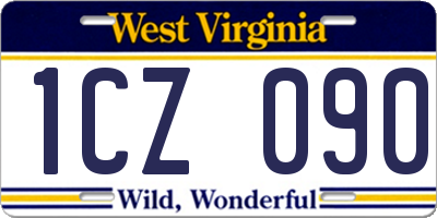 WV license plate 1CZ090