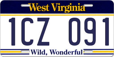 WV license plate 1CZ091