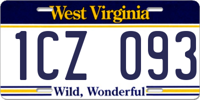 WV license plate 1CZ093