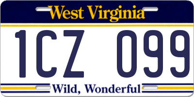 WV license plate 1CZ099