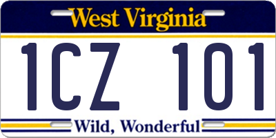WV license plate 1CZ101