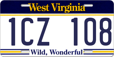 WV license plate 1CZ108