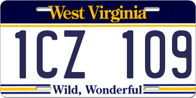 WV license plate 1CZ109