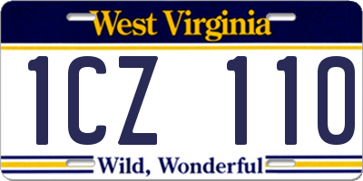 WV license plate 1CZ110