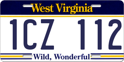 WV license plate 1CZ112