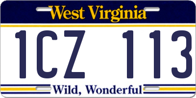 WV license plate 1CZ113