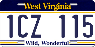 WV license plate 1CZ115