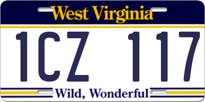 WV license plate 1CZ117