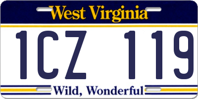 WV license plate 1CZ119