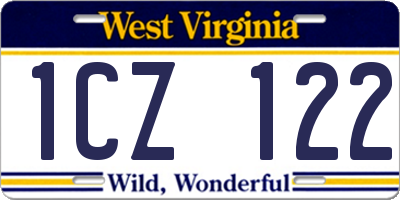 WV license plate 1CZ122