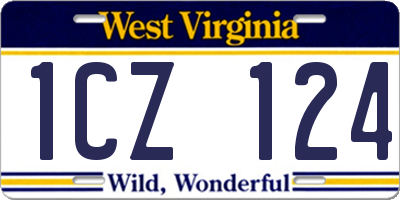 WV license plate 1CZ124