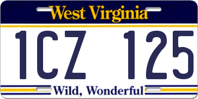 WV license plate 1CZ125