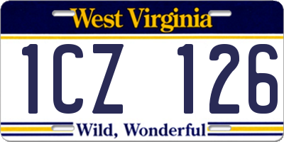 WV license plate 1CZ126