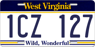 WV license plate 1CZ127